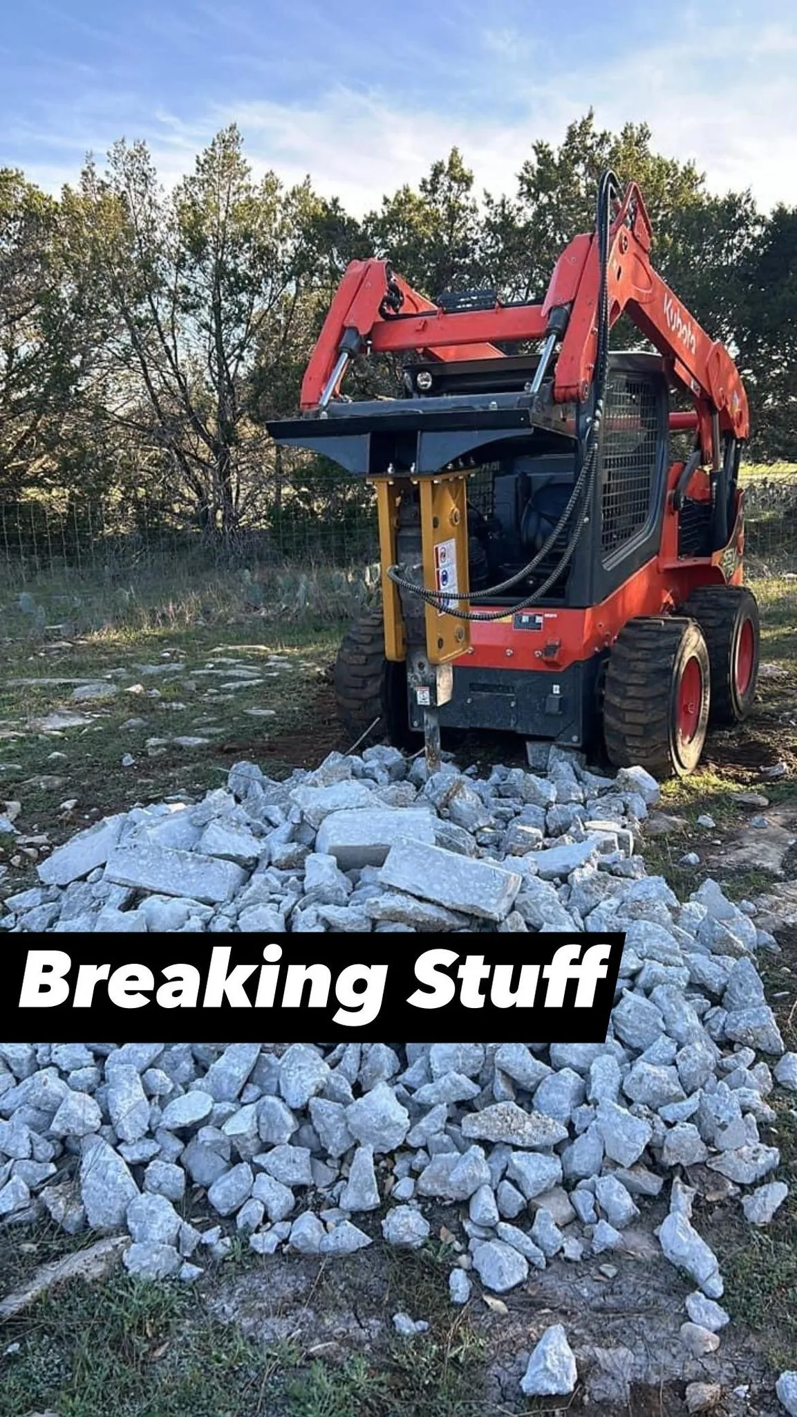 Skid steer working on a Bertram, TX job site
